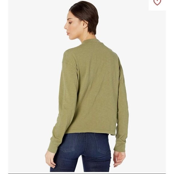 Madewell Relaxed Fit Olive Green Long Sleeve with Pocket - XXS - Picture 2 of 5
